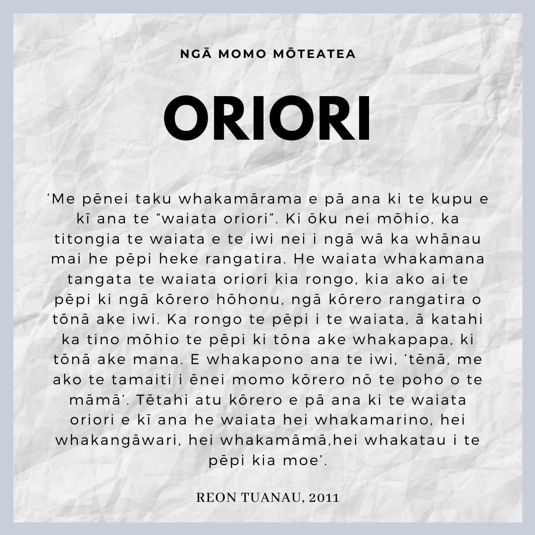 Ngā Momo Mōteatea - Oriori