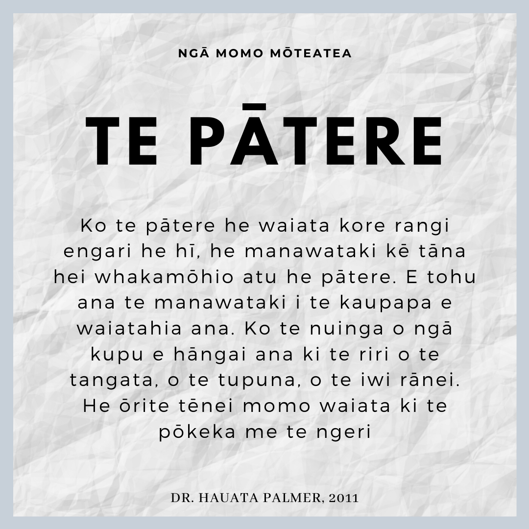 Ngā Momo Mōteatea - Te Pātere