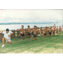 Te Awanui Waka arriving to Whareroa Marae in 1990