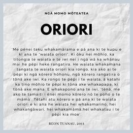 Ngā Momo Mōteatea - Oriori