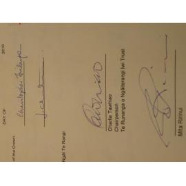 Ngāi Te Rangi Terms of Negotiation Signing 2011